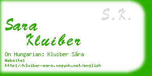 sara kluiber business card